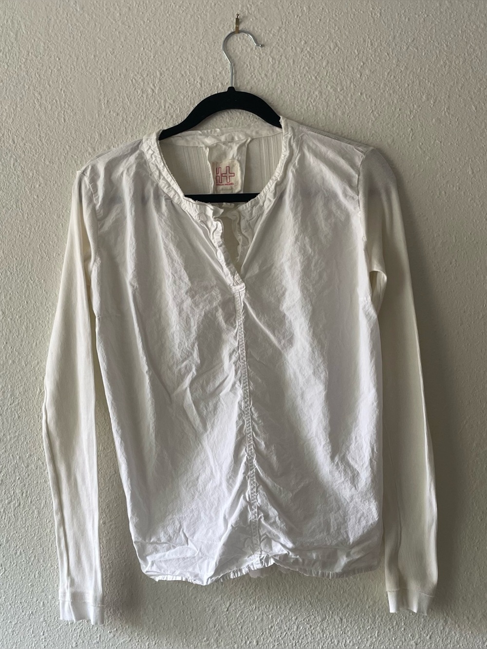 Hannoh Wessel Quiet Luxury White Cotton Top Ribbed Minimalist Italian Designer